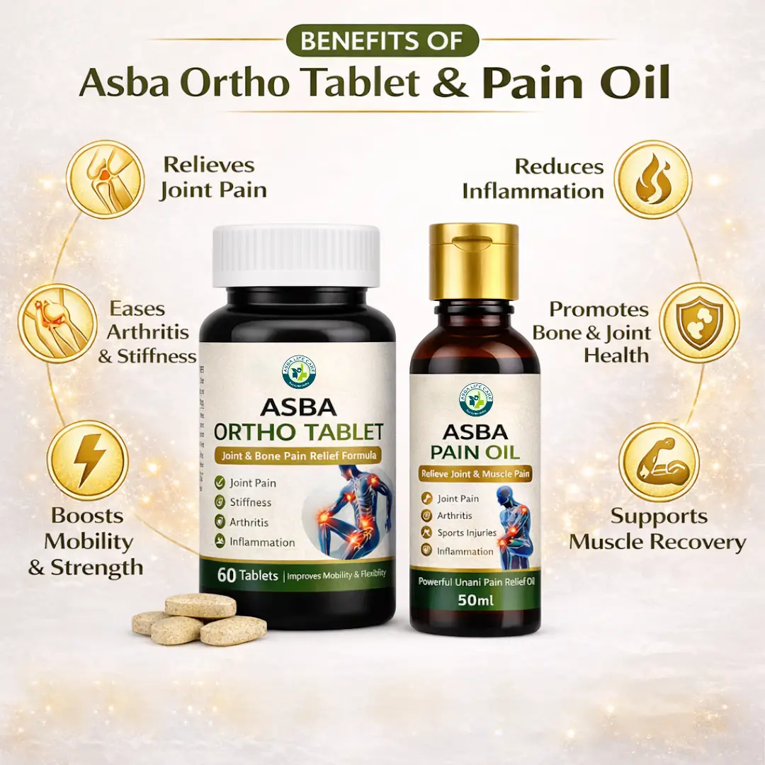 Asba Ortho Tablet and Pain Oil - Hover