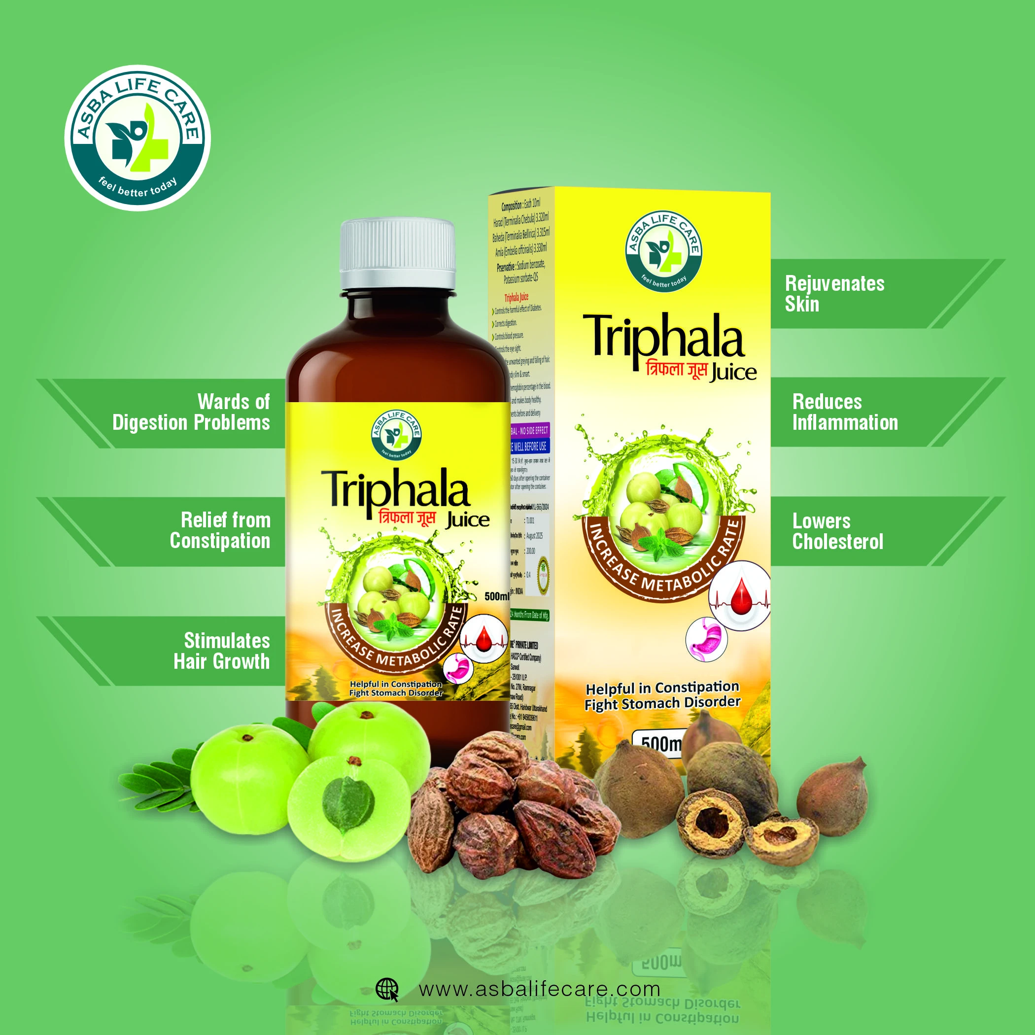 Asba Triphala Juice (500 ml) - Image 3