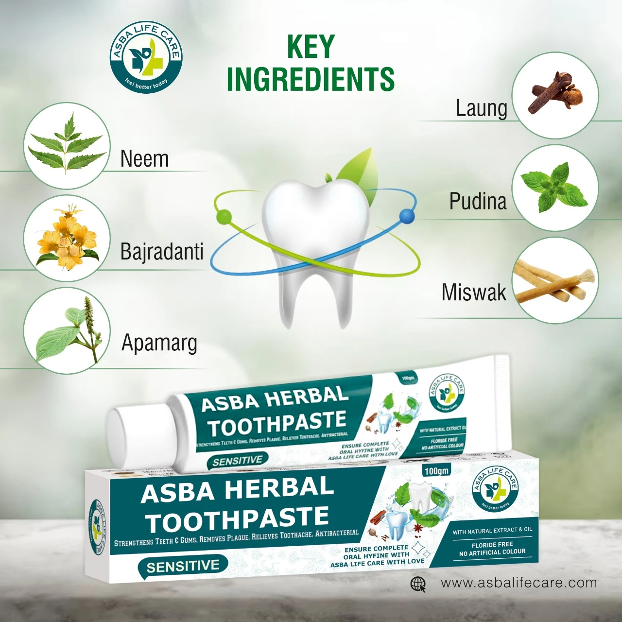 Asba Herbal Toothpaste - Hover