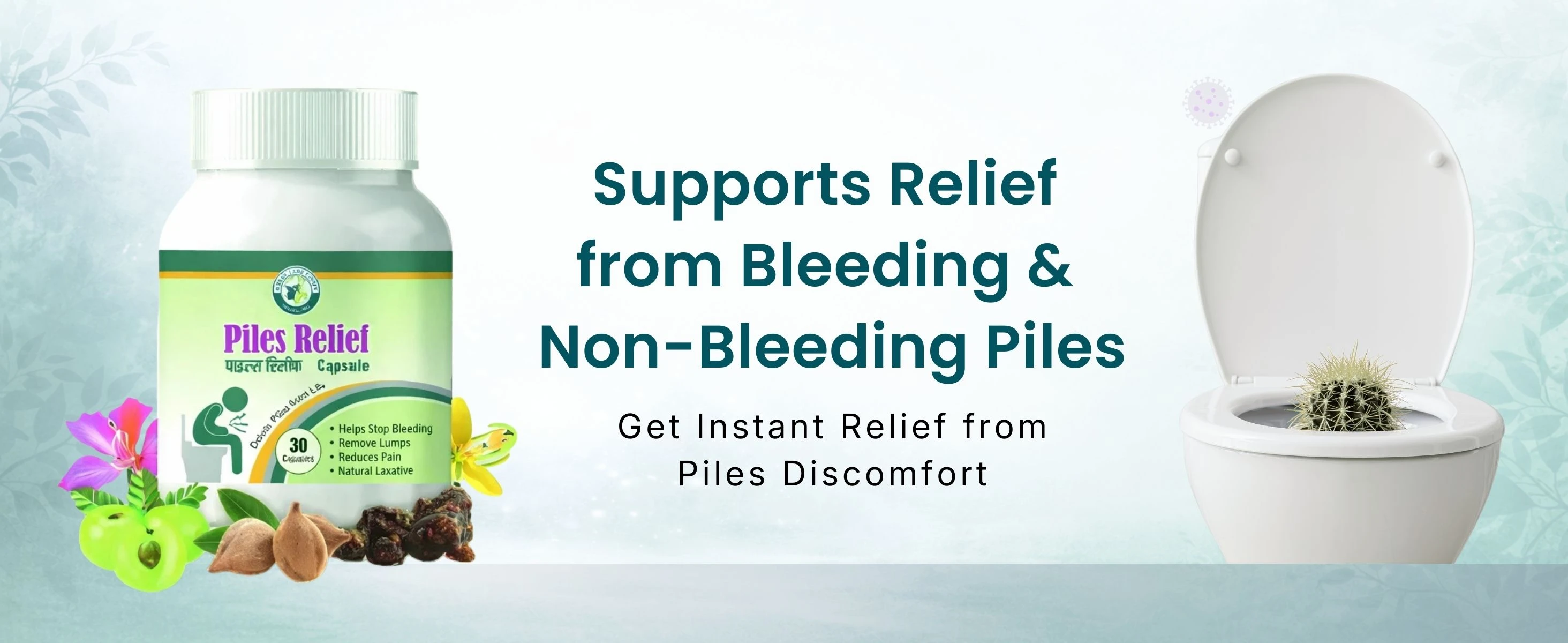 Asba Piles Relief Fast Relief from Piles Pain, Itching & Swelling Banner