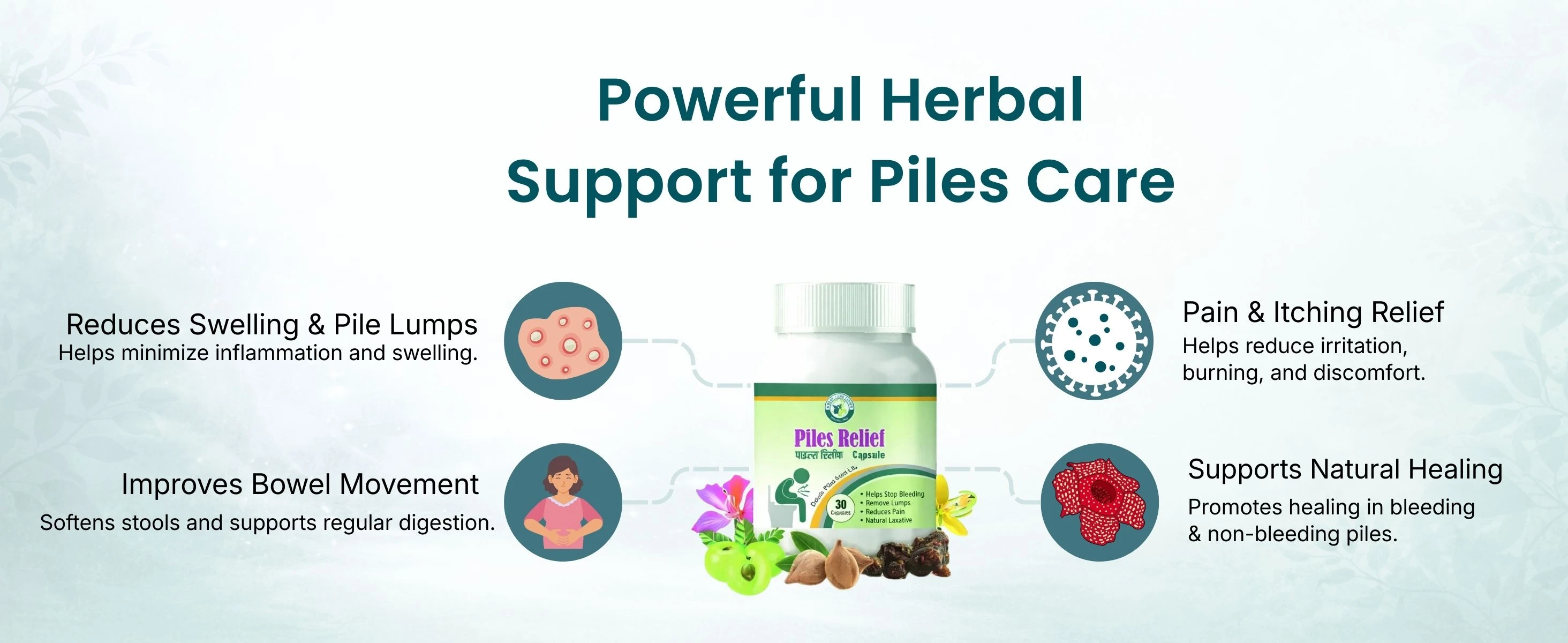 Asba Piles Relief Fast Relief from Piles Pain, Itching & Swelling Banner