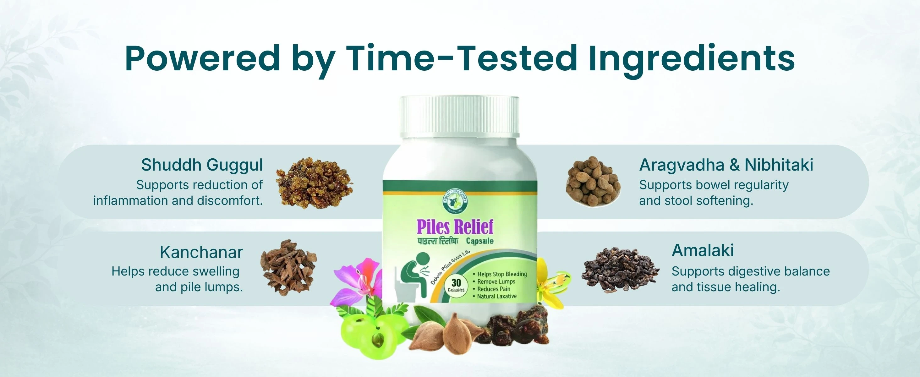 Asba Piles Relief Fast Relief from Piles Pain, Itching & Swelling Banner