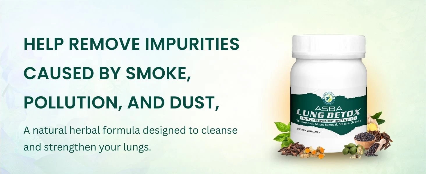 ASBA Lung Detox Protect Repiratory track, Tar, and Mucus Removal Banner