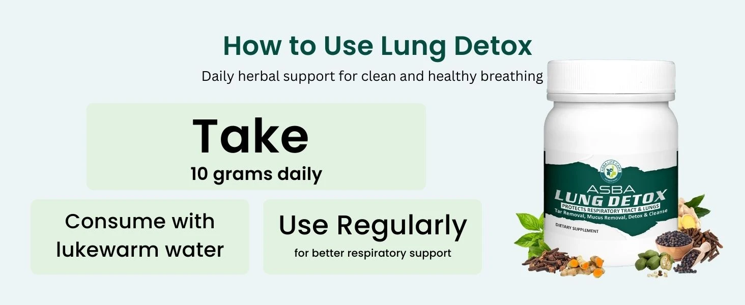 ASBA Lung Detox Protect Repiratory track, Tar, and Mucus Removal Banner