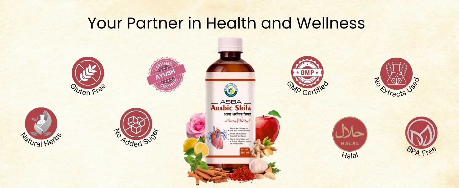 Asba Arabic Shifa | Heart Health, Control Cholesterol Banner