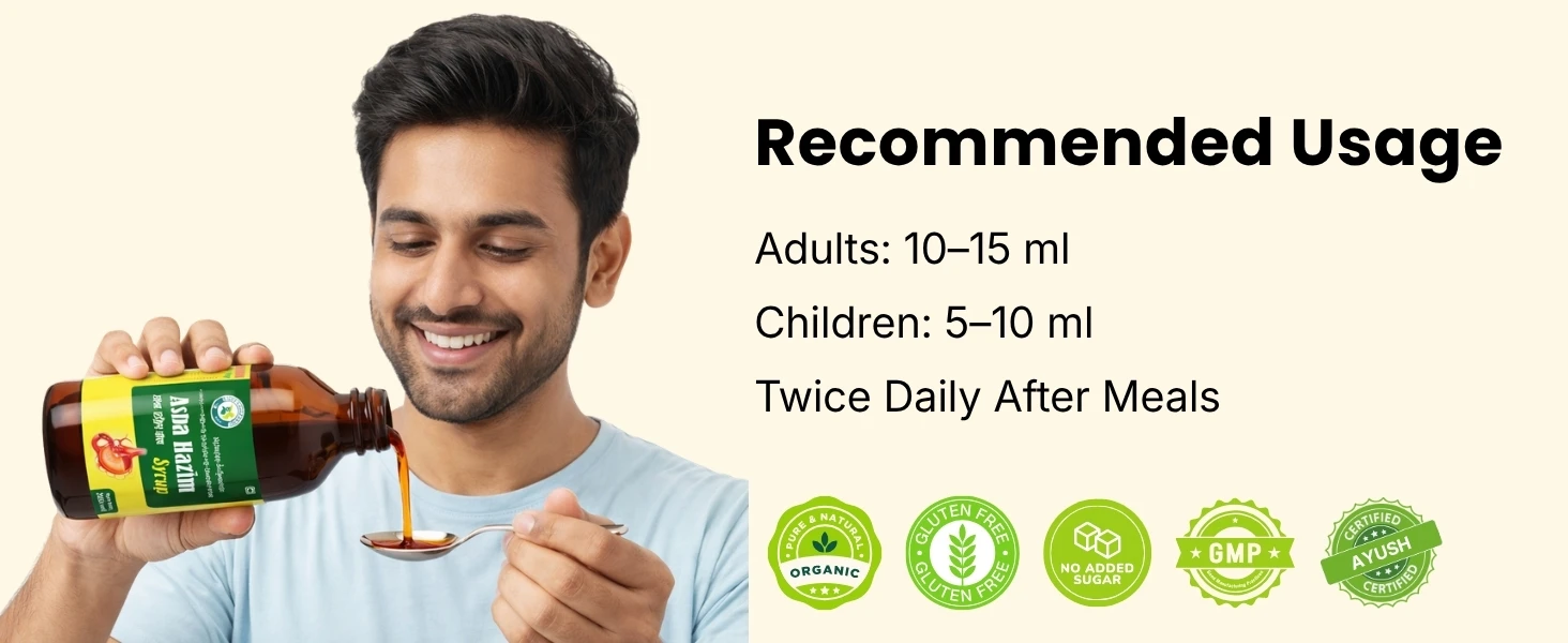 Asba Hazim Syrup Fast Relief from Acidity, Gas & Bloating Banner