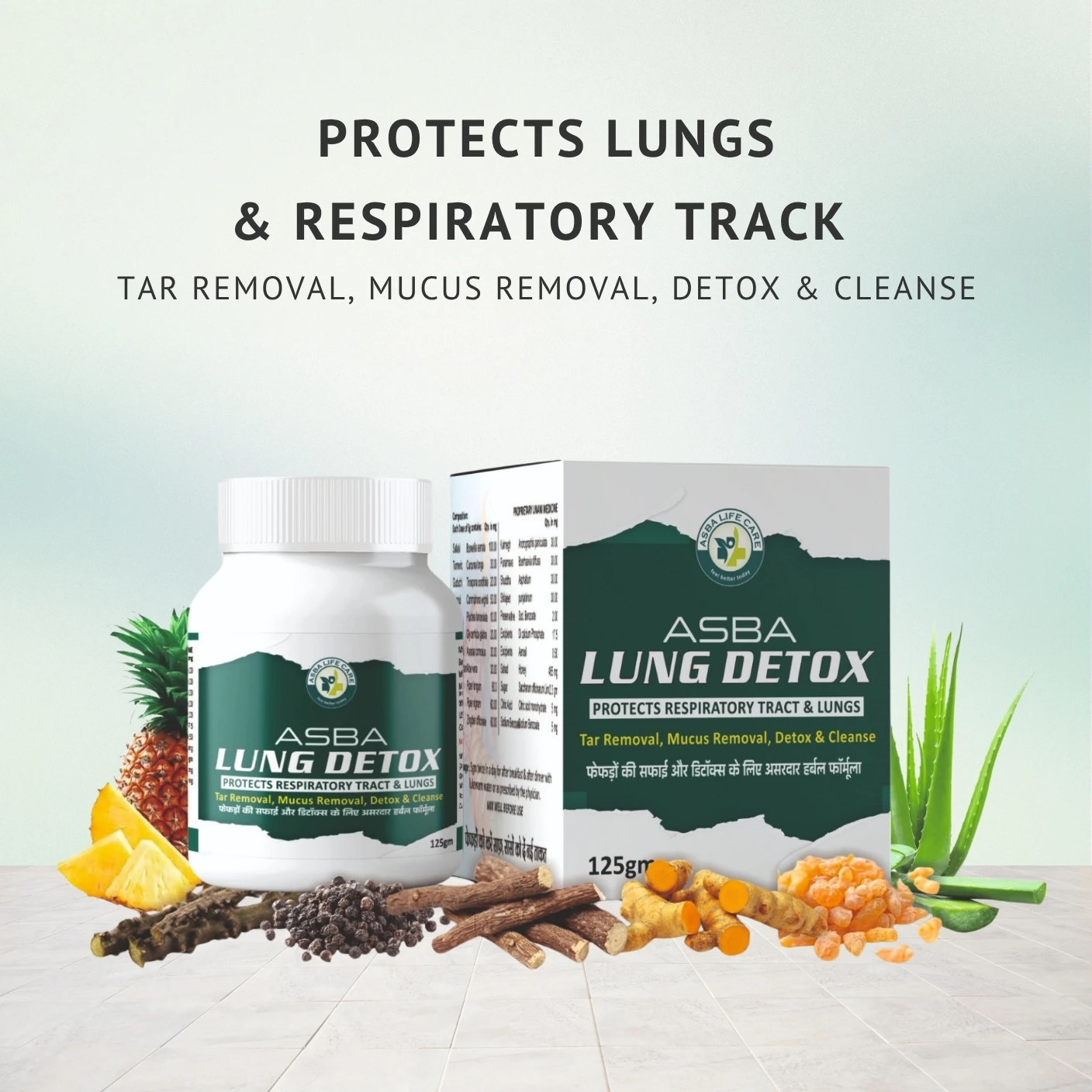 ASBA Lung Detox Protect Repiratory track, Tar, and Mucus Removal