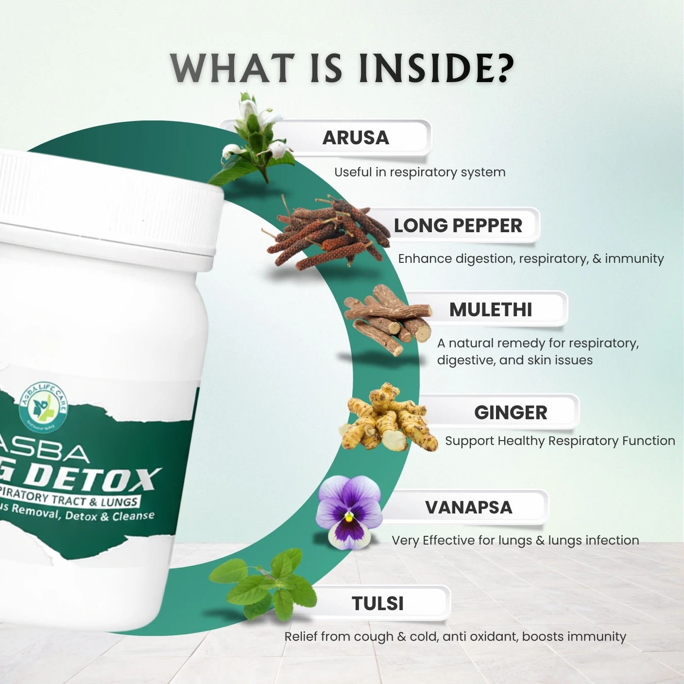 ASBA Lung Detox Protect Repiratory track, Tar, and Mucus Removal - Hover