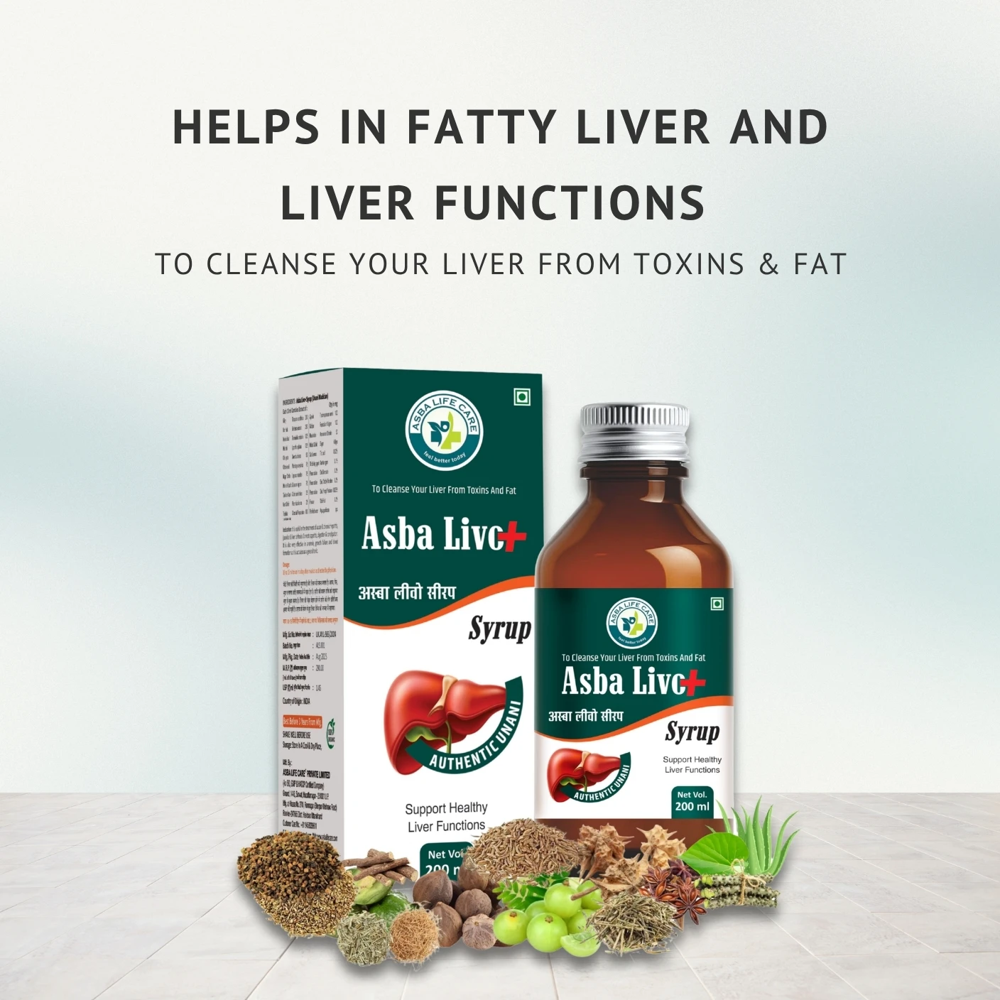 Asba Livo+ Syrup to cleanse your liver from toxins and fat