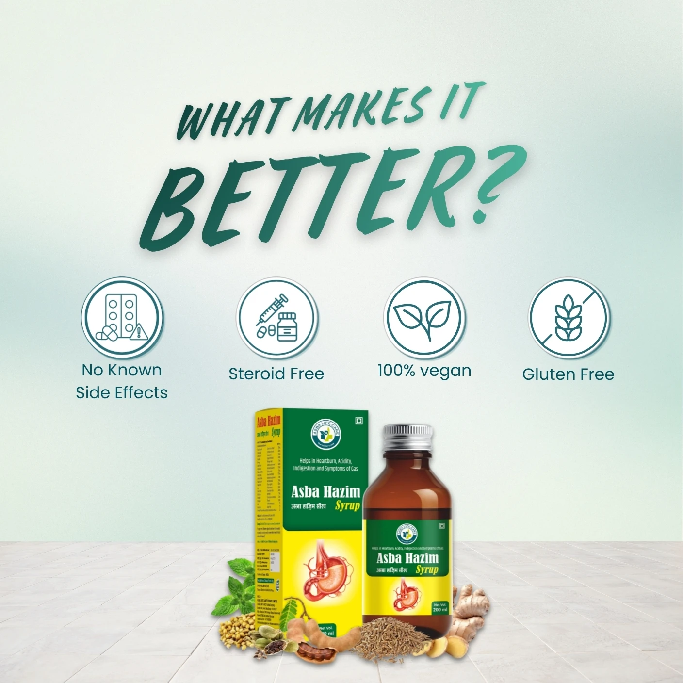 Asba Hazim Syrup Fast Relief from Acidity, Gas & Bloating - Image 5